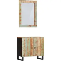 vidaXL Ensemble de meubles de salle de bain 2 pièces vieux bois massif