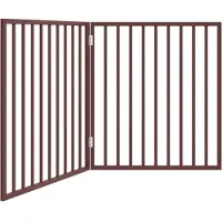 vidaXL Porte pour chiens 2 pièces Pliable Marron 160 cm Bois de peuplier