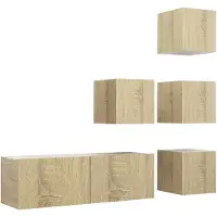 vidaXL Ensemble d'armoires TV 5 pièces en bois composite chêne Sonoma
