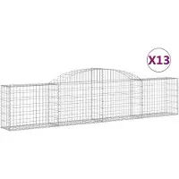 vidaXL Paniers à gabions arqués 13 pcs 300x30x60/80 cm Fer galvanisé