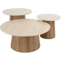 Zijlstra Romano Table basse ronde en travertin céramique Set/3