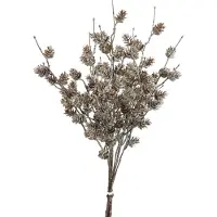Viana Branches de mélèze artificielles Branches décoratives Pommes de pin hivernales Décoration blanche 52 cm Lot de 3, 3 pièces
