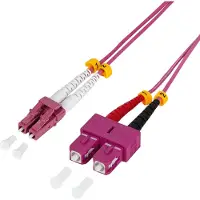 Logilink - Cordon de raccordement - LC multi-mode (M) pour SC multi-mode (M) - 2 m - fibre optique - duplex - 50 / 125 microns - OM4 - sans halogène - violet