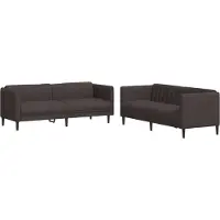 vidaXL Ensemble de canapés 2 pièces brun foncé Tissu