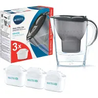 Brita Filtre à eau Marella en paquet de réserve avec 3 x cartouches Maxtra, couleur graphite