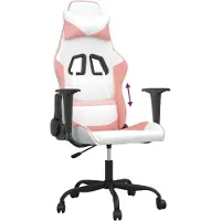 vidaXL Chaise de jeu blanc et rose similicuir