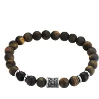 True Rebels Bracelet marron / jaune foncé / noir / argent