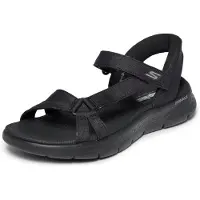 SKECHERS pour femme. 141481 Sandalias Slip-ins: GO WALK Flex - Illuminate noir (36), Plat, 1 à 3 cm, Velcro, Casuel