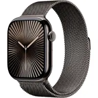 Apple Watch Series 10 4G 46 mm Titane Noir Bracelet Milanais S/M