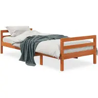 vidaXL Lit en bois massif sans matelas pin brun cireux 80x200 cm
