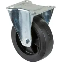 BS Rollen BS Roulettes Roulette fixe B60 diamètre 160mm capacité de charge 250kg pneu plein élastique plaque 138x109mm - L410.B60.160