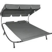 TecTake Chaise longue de jardin pour 2 personnes