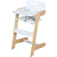 Roba chaise à manger pour enfants "Nature Up" - bois de bambou - grandit avec l'enfant - avec plateau, ceinture 3 points - jusqu'à 70 kg - naturel / blanc