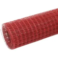 vidaXL Clôture en fil de fer acier avec revêtement PVC 25x1 m rouge