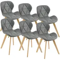 En.casa Chaise de salle à manger 'Älmhult' (lot de 6) 78x47x52 cm similicuir gris