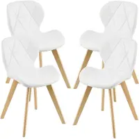 En.casa Chaise de salle à manger 'Älmhult' set de 4 pièces 78x47x52 cm similicuir blanc
