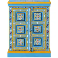 vidaXL Buffet en bois massif de mangue turquoise peint à la main