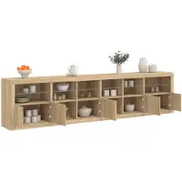 vidaXL Sideboard avec lampes LED Chêne Sonoma 283x37x67 cm