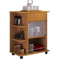 VCM Chariot de cuisine | Chariot à rouleaux avec tiroir et étagère | Dimensions Chariot de cuisine env. H. 80 x W. 65 x D. 39 cm | roulable | Chariot de service - Pocis