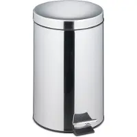 Relaxdays Poubelle de cuisine , 20 litres, acier inoxydable poli miroir, seau intérieur amovible, pédale, poubelle à pédale, argent