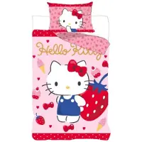 Hello Kitty Ensemble de literie pour enfants Strawberry pour la maternelle 100 × 135 cm, 40 × 60 cm