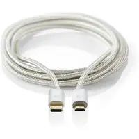 Nedis Câble USB | USB 2.0 | USB-C mâle | USB Micro-B mâle | 10 W | 480 Mbps | Plaqué or | 3,00 m | Rond | Tressé / Nylon | Aluminium | Boîte avec fenêtre couverte