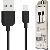 Usams U-Turn Lightning Cable 1M Black/Black 2A Ipusbxd01 (Us-Sj097)