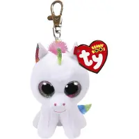 TY 7135040 Peluche licorne Pixy blanc/coloré - 8,5 cm, Clip