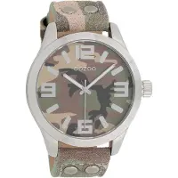 Oozoo mens bracelet en cuir montre Timepieces multicolore montre à quartz analogique UOC1066A