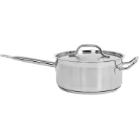 TRIZERATOP Casserole en acier inoxydable avec couvercle, dimensions 24 x 11 cm, capacité 5 litres