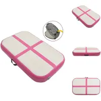 vidaXL Tapis de gymnastique gonflable avec pompe 60x100x15 cm PVC rose - Tapis de yoga et de pilates