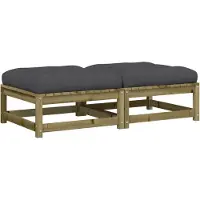 vidaXL Tabouret de jardin avec coussin 2 pcs. Bois de pin imprégné