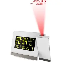Technoline WT 549 - Réveil de projection avec horloge radio DCF-77, affichage de l'heure 12/24h, affichage de la date et du jour de la semaine et affichage de la température