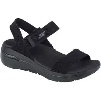 SKECHERS pour femme. 140264 Sandales Go Walk Arch Fit - Polished noir (39), Plat, Velcro, Casuel