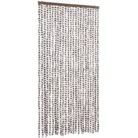 vidaXL Rideau anti-mouches taupe et blanc 100x200 cm chenille