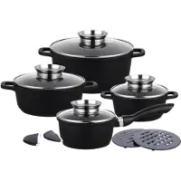 Klausberg lot de 4 pots en granit 1,3l 1,3l 2,3l 4,5l 12 éléments Crack Design KB7360