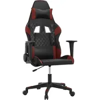 vidaXL Chaise de jeu noir et bordeaux similicuir
