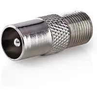 Nedis adaptateur satellite et antenne | IEC (Coax) mâle | F femelle | Nickelé | 75 Ohm | Droit | Métal | Argent | 10 pièces | Sac plastique NE550687712