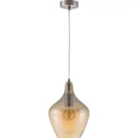 NINO LEUCHTEN Suspension à 1 flamme PASO nickel mat, verre ambre, 30620123