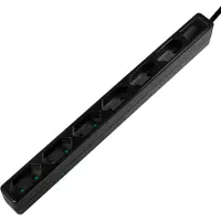 Logilink Prise de courant 6xConnecteur CEE 7/16, 1,5m - Noir