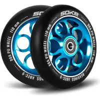 Soke Roues de trottinette 110 mm bleu 2 pièces