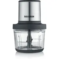 Severin Mini hachoir sans fil KM 3866 200 W Inox brossé et Noir mat
