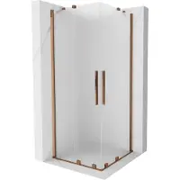 Mexen Velar Duo cabine de douche coulissante 100 x 100 cm, givré, or rose - 871-100-100-32-60