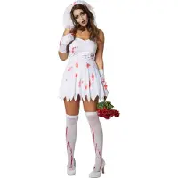 TecTake costume de femme fantôme - robe d'halloween blanche - taille s - accessoires inclus