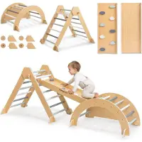 Mamabrum Aire de jeux évolutive - - Triangle Pikler - Pliable - Arche multifonction - Rampe réversible