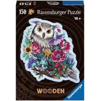 Ravensburger Puzzle en bois Hibou fleuri, 150 pièces robustes et naturelles, dont 15 figurines en bois. À partir de 10 ans. 17511.