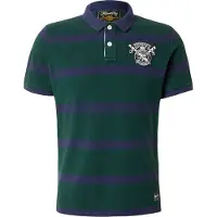 Superdry Crest Stripe Short Sleeve Polo Vert 2XL Homme