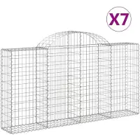 vidaXL Gabions 7 pcs voûtés 200x30x100/120 cm en fer