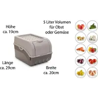 Novaliv Boîtes à légumes Boîtes à pommes de terre Récipients de stockage 3,5l à 9l (Gris, 3X 5l)
