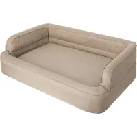 Stanis³aw Jurga Lit pour chien, Meuble pour animaux, Lit pour chat, Housse amovible, Panier pour chien, Coussin pour chien, Chaise longue pour chien, Couchage, Canapé pour chien, Beige, L : 78x47 cm
